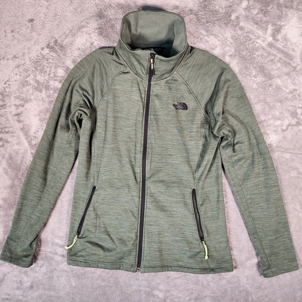 The North Face Arcata Jacket Womens Large Green Excellent Ribbed Fleece NF00CUU1